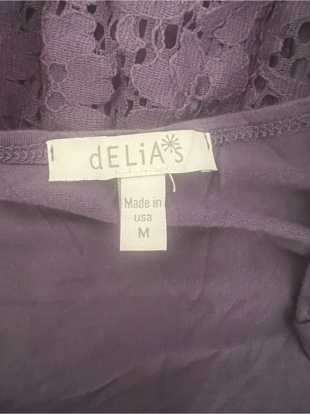 dELiA*s Purple Lace Scoop-Neck Mini Dress - Picture 4 of 7